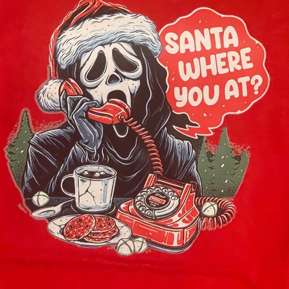 NWOT GHOSTFACE RED CHRISTMAS SHIRT - Picture 1 of 2